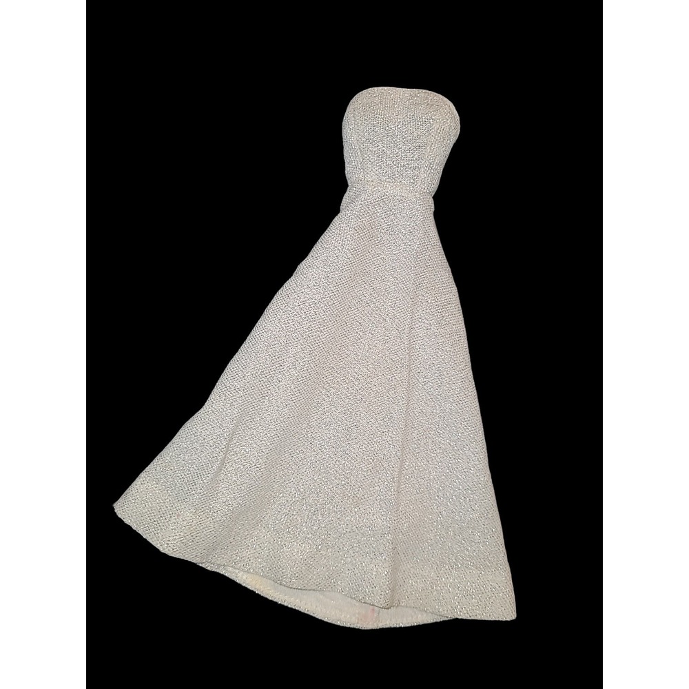 Vintage Barbie Silver Metallic Gown Hooded Cape Bridal Fantasy Dress Doll - Picture 3 of 5